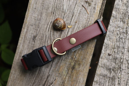 Obroża z klamrą Ciepły brąz S